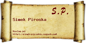 Simek Piroska névjegykártya